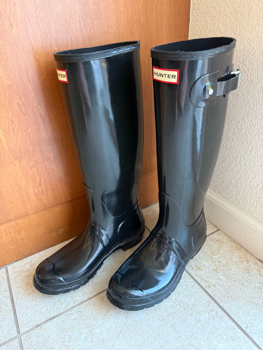 Hunter Black Rain Boot Interior Label